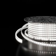 Светодиодная лента двухрядная Premium 220 В 18 Вт/м 180 Led/м 2835 IP65, холодный белый 6500K, 50 м LS011 220V