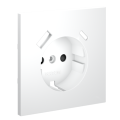 Накладка для розетки с заземлением и защитными шторками, с USB A+C, S70 (белый матовый)