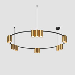 DK4067-BK+SG Подвесной светильник ORBIT, IP20, 15xGU10 LED, до 15 Вт, черный + сатинированное золото, алюминий