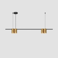 DK4061-BK+SG Подвесной светильник ORBIT, IP20, 4xGU10 LED до 15 Вт, черный + сатинированное золото, алюминий