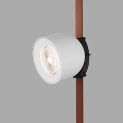 DK5640-WH+BK Поворотный светильник для трека-ремня Belty Smart, серия Spot, со светодиодом, D100*H107мм, 48V DC, 12W, RA90, 38°, 2700-6000K, IP20, белый с черным, алюминий
