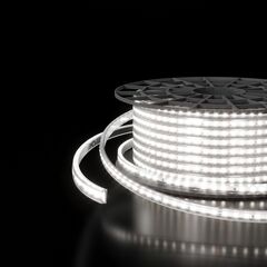 Светодиодная лента 220 В 14,4 вт/м 120 Led/м 2835 IP65, холодный белый 6500K, 50 м Лента светодиодная 220V 14,4W 120Led 2835 IP65 6500 холодный белый, 50 м