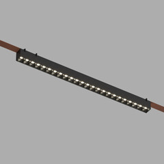 DK5572-BK Cветильник для трека-ремня Belty, серия Grill, со светодиодом, L642*W40*H45мм, 48V DC, 24W, RA90, 24°, 4000K, IP20, черный, алюминий