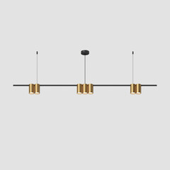 DK4063-BK+SG Подвесной светильник ORBIT, IP20, 7xGU10 LED до 15 Вт, черный + сатинированное золото, алюминий