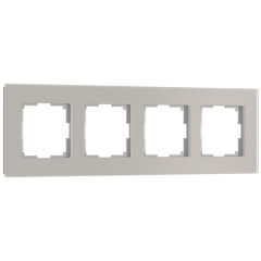 Рамка из стекла на 4 поста Senso дымчатый soft-touch W0043117