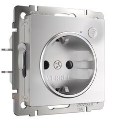 Умная встраиваемая розетка Werkel Wi-Fi 3500W IP20 W1171606 серебряный