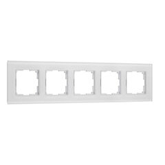 Рамка из стекла на 5 постов Senso белый soft-touch W0053101