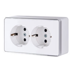 Розетка двойная с заземлением Gallant белая W5072101