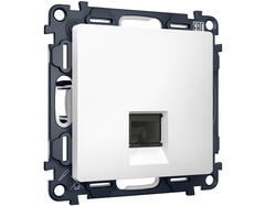 MA132005 Комплект механизма компьютерной розетки RJ-45 экранированной с автоматической защитной шторкой ALFA Белый матовый QUANT (AP1320, VM185)
