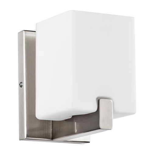 Купить 805610 Светильник настенный QUBICA 1х40W E14 13см НИКЕЛЬ/БЕЛЫЙ