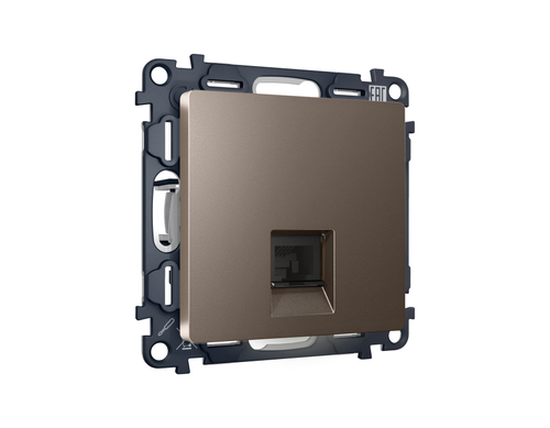 Купить MA642005 Комплект мех-ма компьютерной розетки RJ-45 экранированной с автоматической защитной шторкой ALFA Темная бронза матовый QUANT (AP6420, VM185)