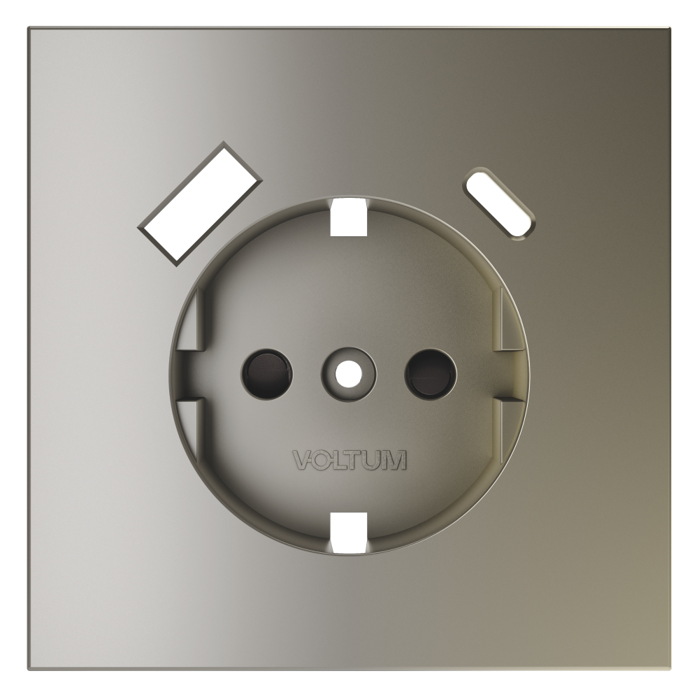 Накладка для розетки с заземлением и защитными шторками, с USB A+C, S70 (шелк)