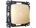 MO602035 Комплект механизма 1-кл проходного выключателя с подсветкой 5600K OMEGA Шампань QUANT (OP6020, VM105, G25W)