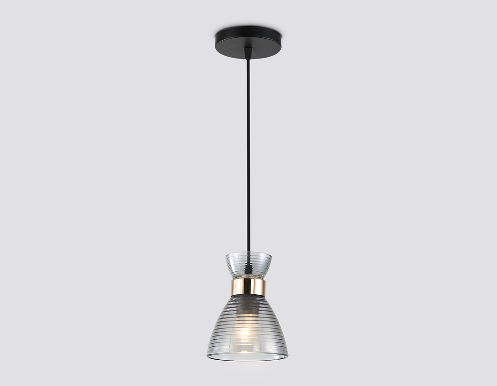 TR3406 BK/FGD/SM черный/золото/дымчатый E27 max 60W D135*1000