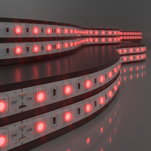 Купить Светодиодная лента 24 В 14,4 Вт/м 60 Led/м 5050 IP65, красный, 5 м Лента светодиодная 24V 14,4W 60Led 5050 IP65 красный, 5м