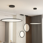 Подвесной светильник вертикальный VEIL, 25 Вт, ?450?1950 мм, LED 2700-6000K, IP20, пульт Д/У (в комплекте), черный, алюминий, акрил