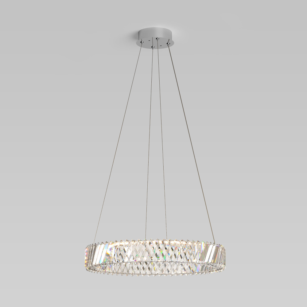 Светодиодная хрустальная люстра 101004 LED никель хрусталь Strotskis
