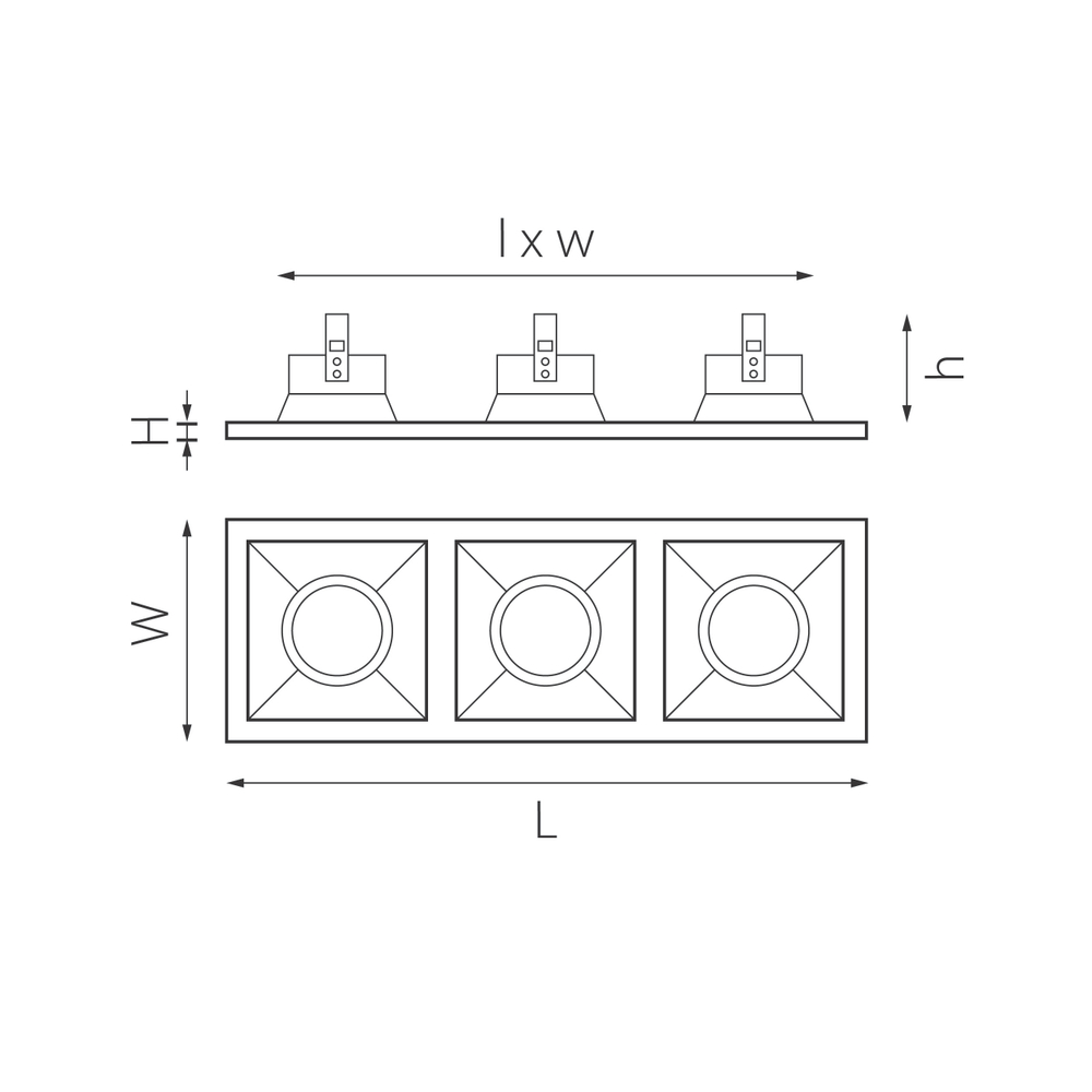 D536060606 Светильник DOMINO QUADRO МR16 (214536+214506+214506+214506)
