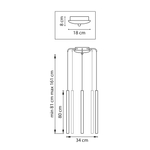 L5T747433 Люстра TUBO LED 25W 1500LM 25G ЗОЛОТО 3000K (574723+747433 (5шт)