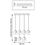 796329 Люстра CARAMELLO LED 12х6W 1400LM КОФЕЙНЫЙ/МУЛЬТИКОЛОР 3000K