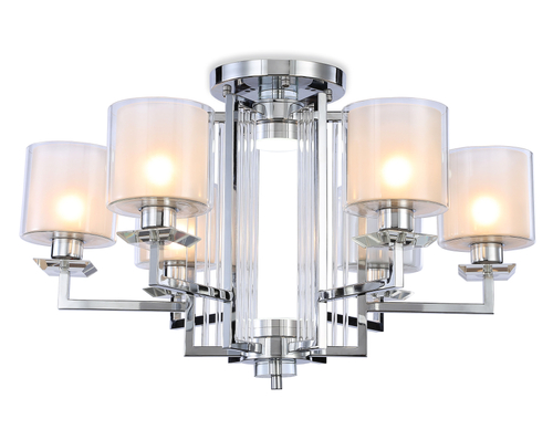 Купить TR4418/6 CH/CL/FR хром/прозрачный/белый матовый E27*6 max 40W D748*463
