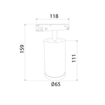 Slim Magnetic R06 Трековый светильник 10W 4200K Ringe черный/серебро 85506/01 85506/01