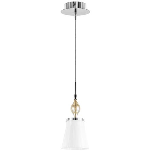 Купить 806010 Подвес ESCICA 1х40W E14 БЕЛЫЙ/КОНЬЯК/ХРОМ