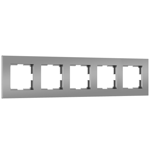 Купить Рамка из поликарбоната на 5 постов Slab серебро софт W0052965