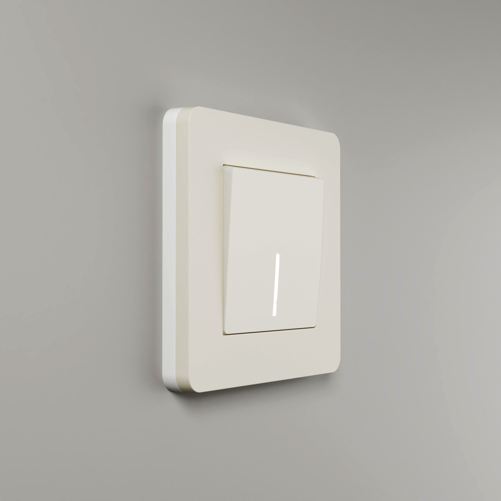 Рамка из поликарбоната на 1 пост Split айвори/белый, soft-touch W0013066