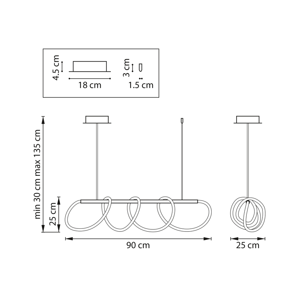 637083 Люстра CORINTO 40W LED 2850LM ЗОЛОТО 3000K IP20