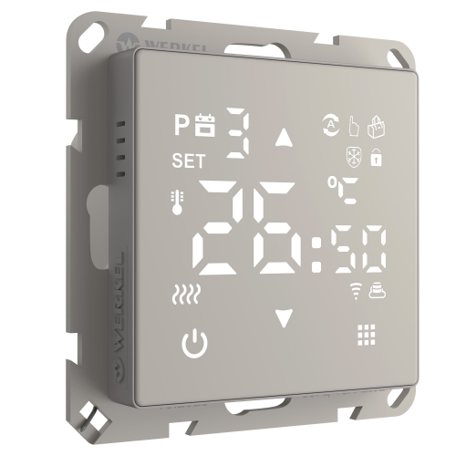 Купить Умный сенсорный терморегулятор Werkel Wi-Fi 3500W IP20 W1151217 дымчатый