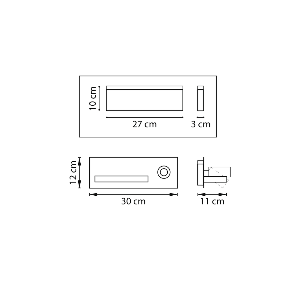 808546 Бра MURO 4,5W+3W LED 360LM+240LM БЕЛЫЙ 3000K