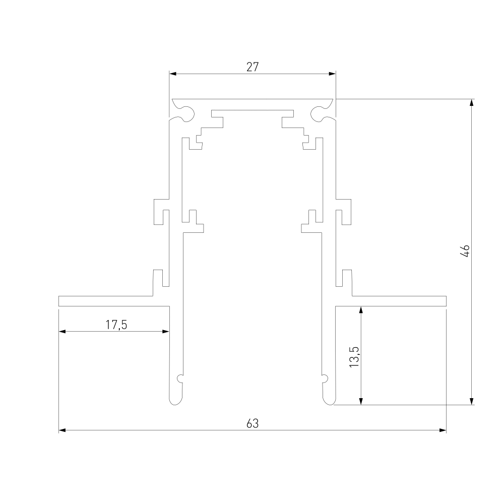 Slim Magnetic Шинопровод встраиваемый под ГКЛ 12,5мм (белый) (2м) 85207/00 85207/00