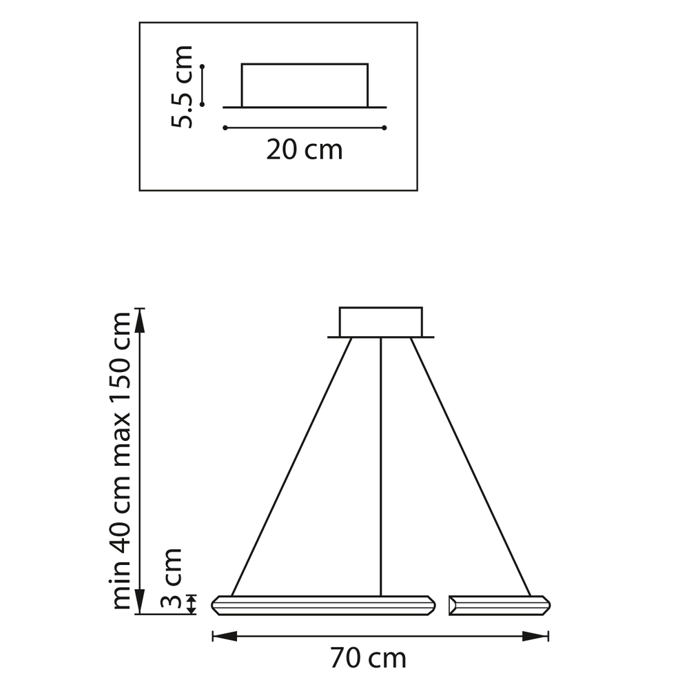 814213 Люстра VIRATA LED 40W 2000LM ЗОЛОТО 3000K