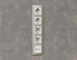 MA131010 Комплект механизма розетки ALFA Белый матовый 2USB A+C 20W (быстрая зарядка) QUANT (AP1310, VM177)