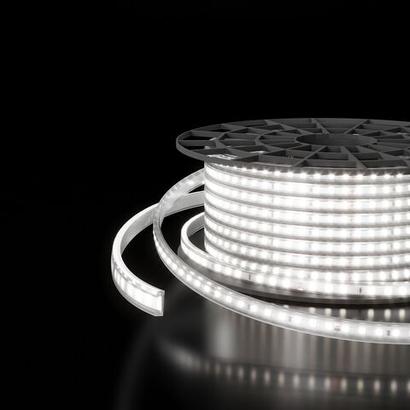 Светодиодная лента двухрядная Premium 220 В 18 Вт/м 180 Led/м 2835 IP65, холодный белый 6500K, 50 м LS011 220V