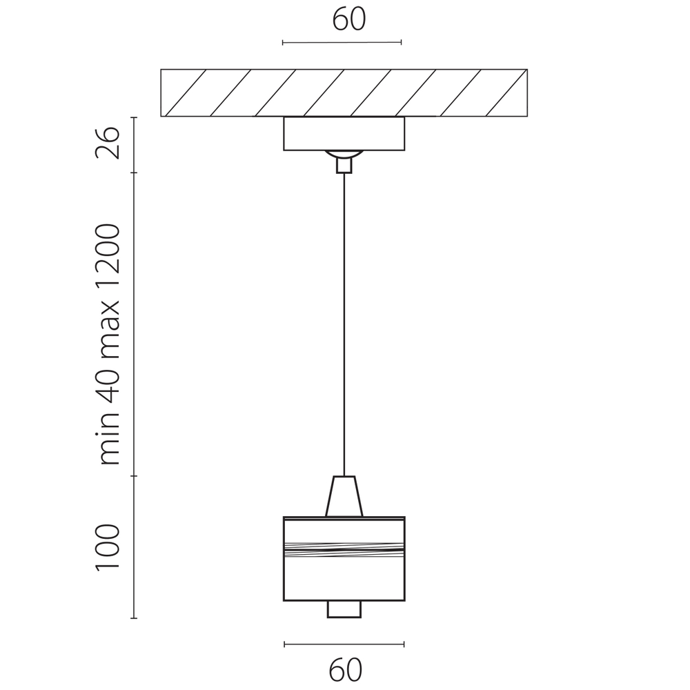 590057-3000 Подвес RULLO к 21443x-214440/21448x/21449x LED 5W 395LM 120G ЧЕРНЫЙ 3000K IP20