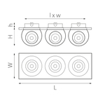 i537647464 Светильник INTERO LED 9W*3 850LM*3 24G ЧЕРНЫЙ/БЕЛЫЙ 4000K (217537+217064+217074+217064)