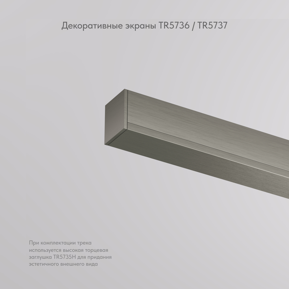 TR5736-DN Декоративная заглушка желоба трека SHINE BASE, 20см, темный никель, алюминий