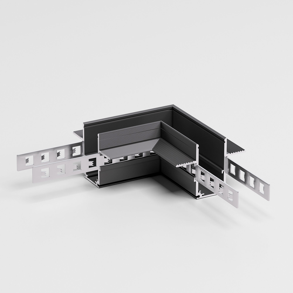 Slim Magnetic Коннектор угловой для встраиваемого шинопровода под ГКЛ 12,5мм черный 85212/00 85212/00