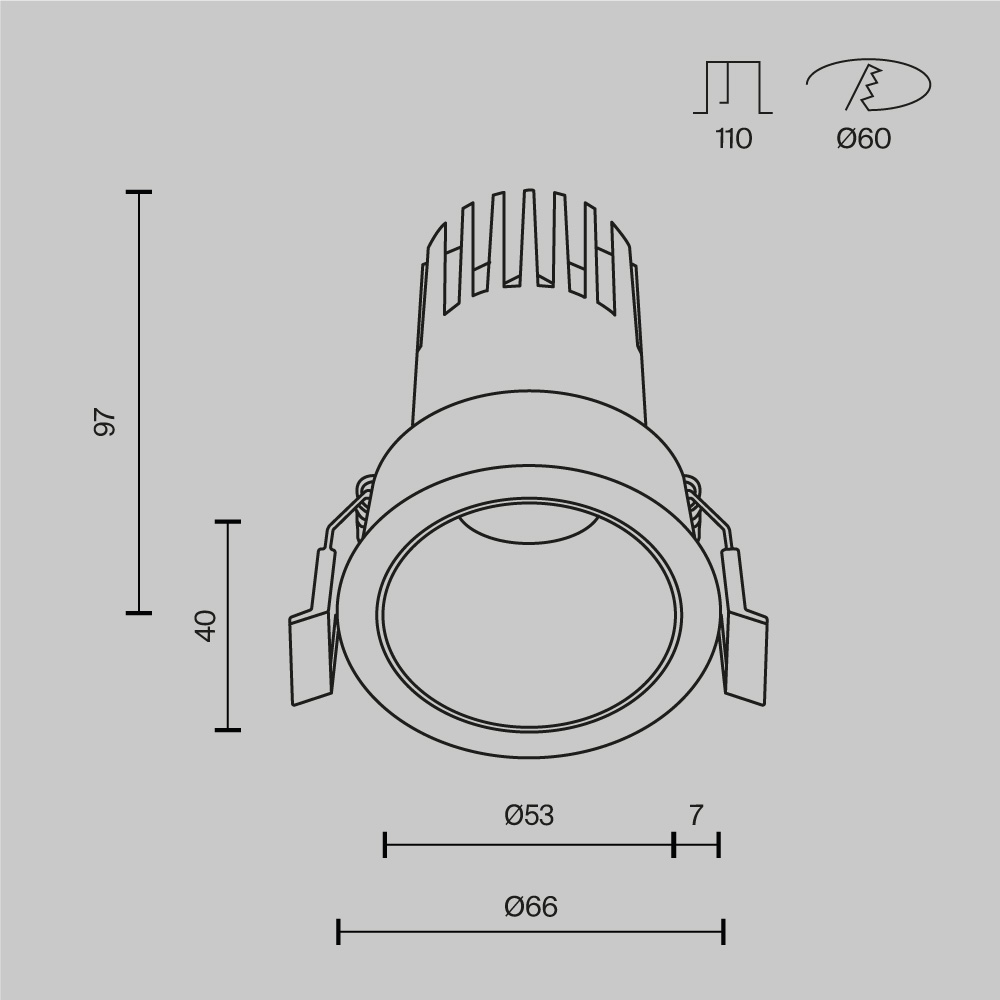 Встраиваемый светильник Technical DL116-10W-4K-W