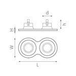 D6270707 Светильник DOMINO ROUND МR16 (214627+214607+214607)