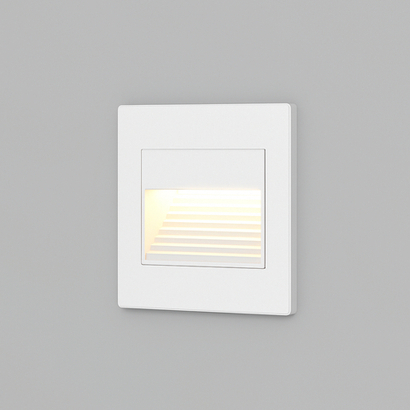DK3050-WH Светильник встраиваемый в стену, IP 20, LED 3000, 1 Вт, белый, пластик