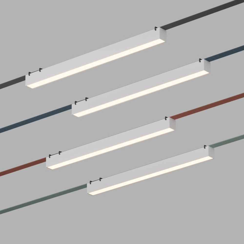 DK5577-WH Cветильник для трека-ремня Belty, серия Linear, со светодиодом, L642*W40*H45мм, 48V DC, 24W, RA90, 120°, 3000K, IP20, белый, алюминий
