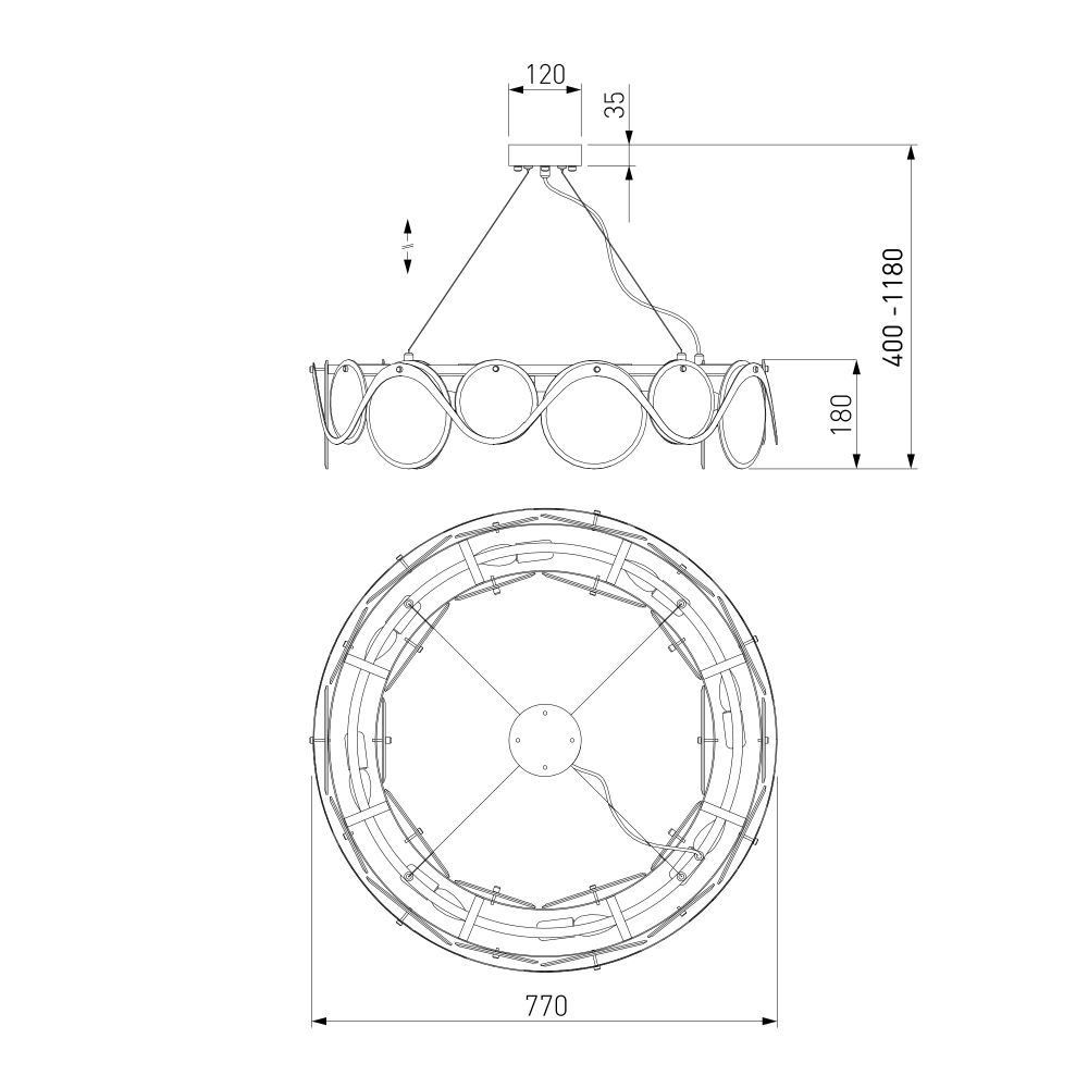 Умный подвесной светильник 354/8 Smart (322/8)