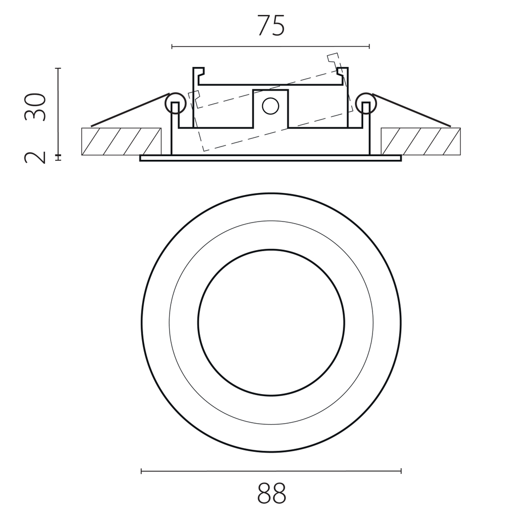 012206 Рамка (светильник) PVC д/LED-модулей 941хх и LED-ламп D50мм ANELLO ROUND БЕЛЫЙ