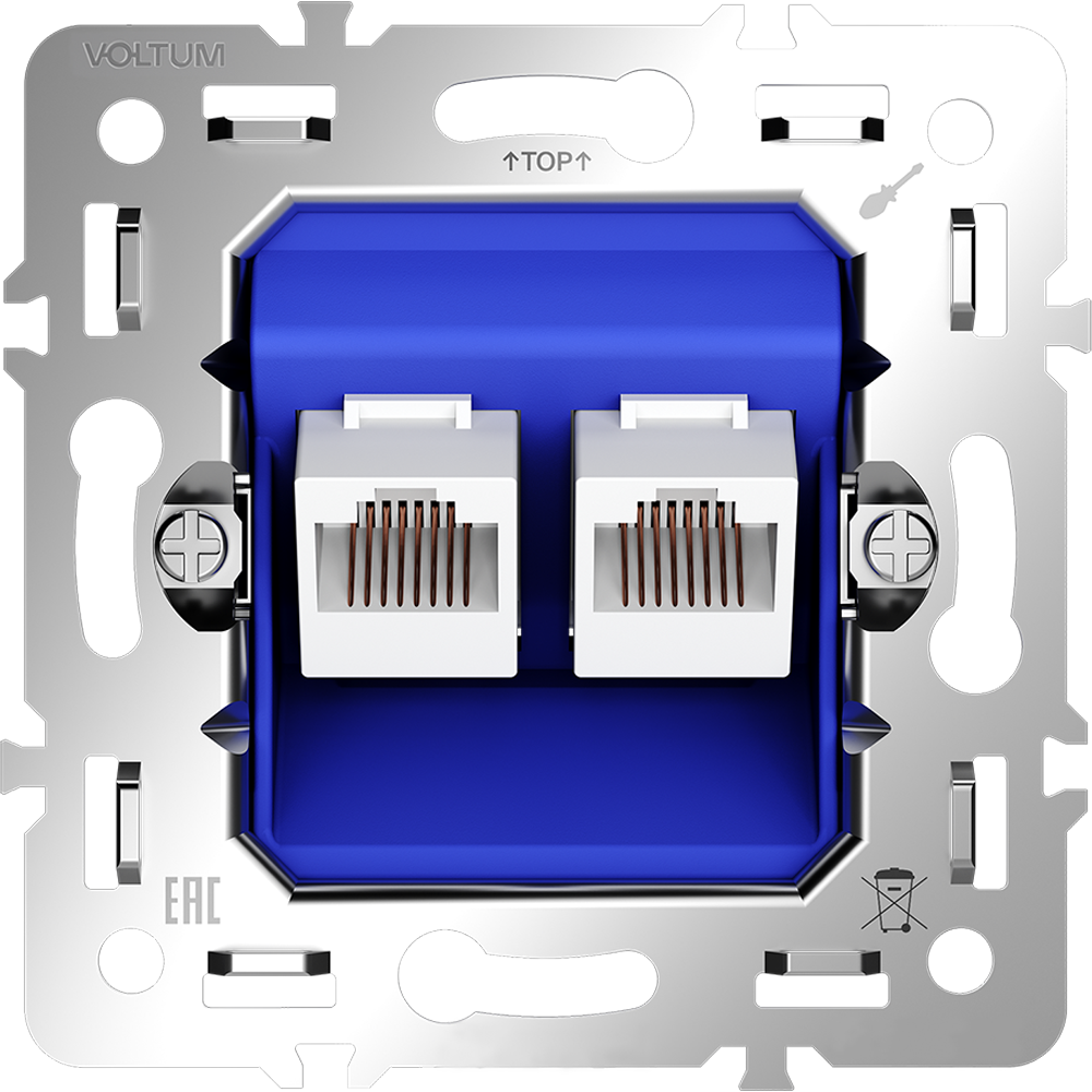 Механизм розетки компьютерной двойной RJ45+RJ45 кат.6, S70