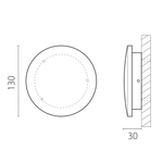379147 Светильник PIATTO 1x6W LED 600LM G ЧЕРНЫЙ 4000K IP65