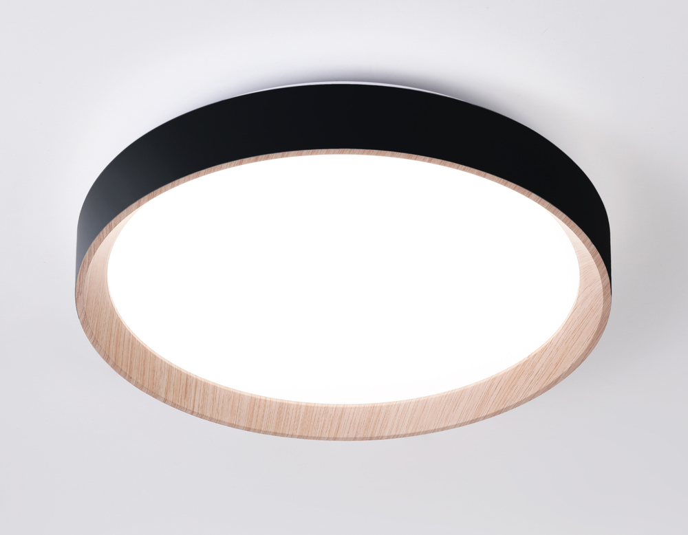 FZ1324 BK/LWD черный/светлое дерево IP20 41W 3000-6400K D390*70 (ПДУ ИК)