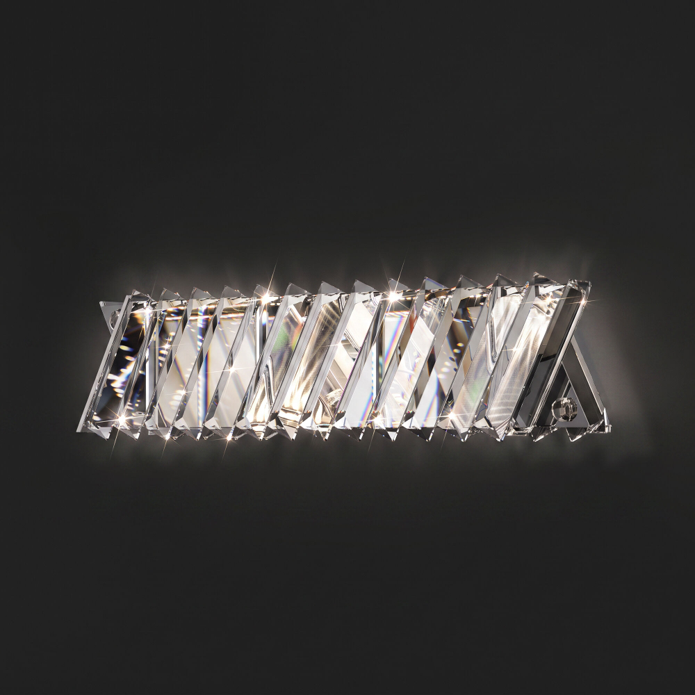 Светодиодный настенный светильник с хрусталем 101005 LED никель хрусталь Strotskis